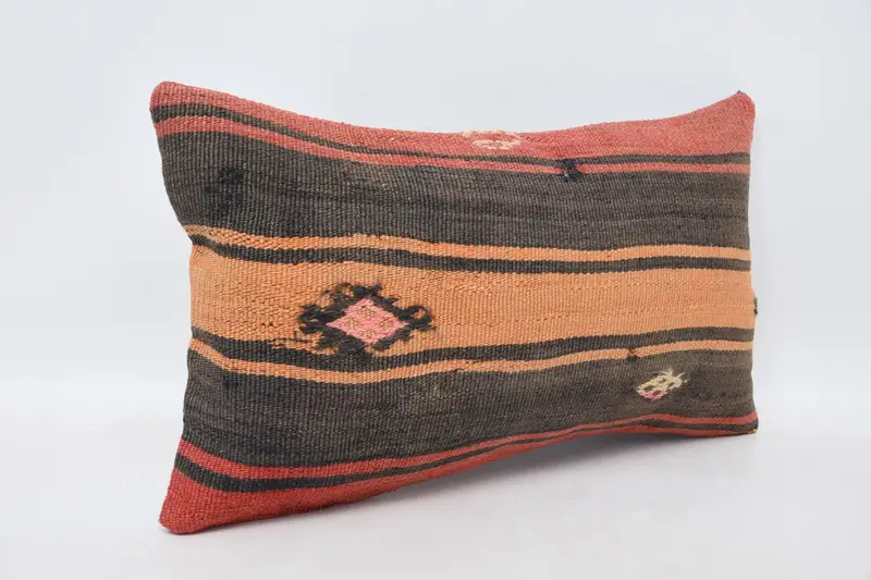 Seat Cushion, Pillow Sham, 12x20 Brown Pillow, Colorful Pillow, Muted Pillow Case, Kilim Pillow Cover, Ethnical Kilim Rug Pillow, Pillow for Couch - 3