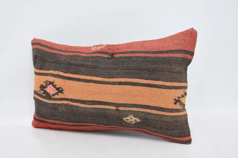 Seat Cushion, Pillow Sham, 12x20 Brown Pillow, Colorful Pillow, Muted Pillow Case, Kilim Pillow Cover, Ethnical Kilim Rug Pillow, Pillow for Couch - 4