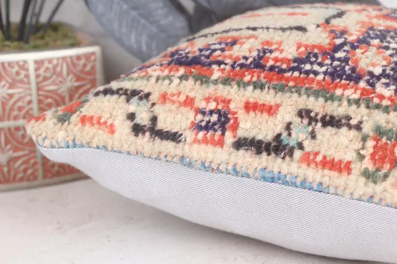 Boho Throw Cushion Case, Pillow Sham, Kilim Pillow, Outdoor Throw Pillow, 12x12 Blue Pillow Case, Antique Pillows, Pillow for Couch - 7