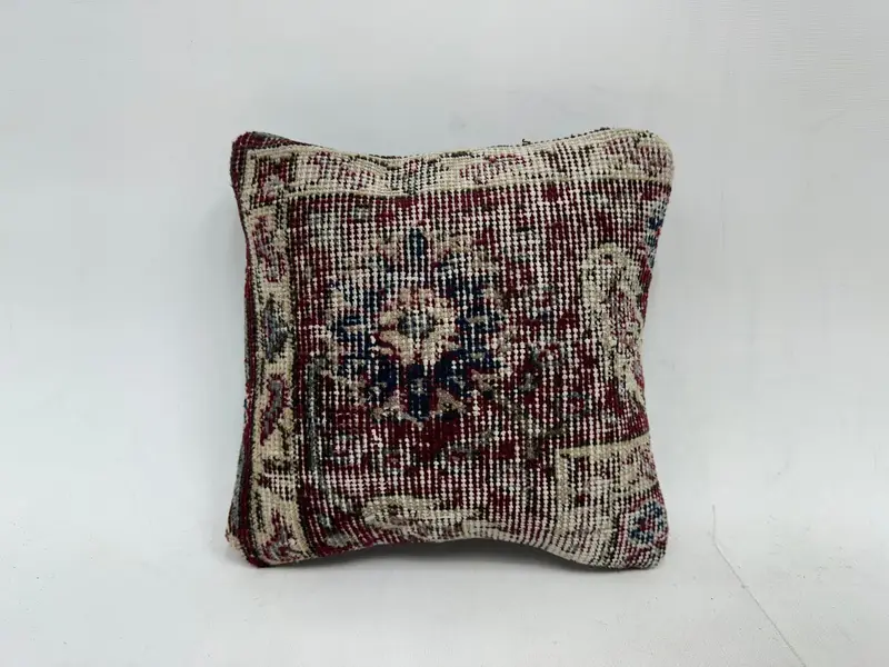 12x12 Purple Pillow Case, Vintage Kilim Throw Pillow, Pillow for Couch, Kilim Rug Cushion Case, Cushion Case, Ethnical Kilim Rug Pillow - 1