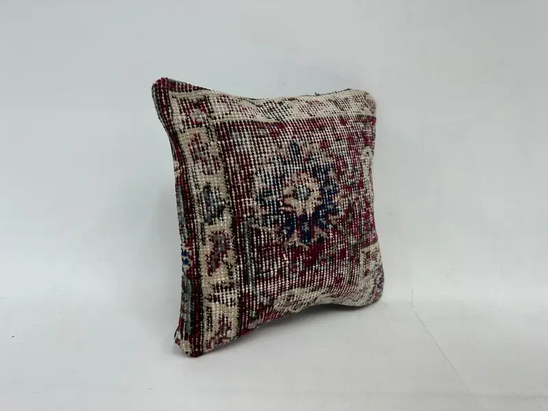 12x12 Purple Pillow Case, Vintage Kilim Throw Pillow, Pillow for Couch, Kilim Rug Cushion Case, Cushion Case, Ethnical Kilim Rug Pillow - 3