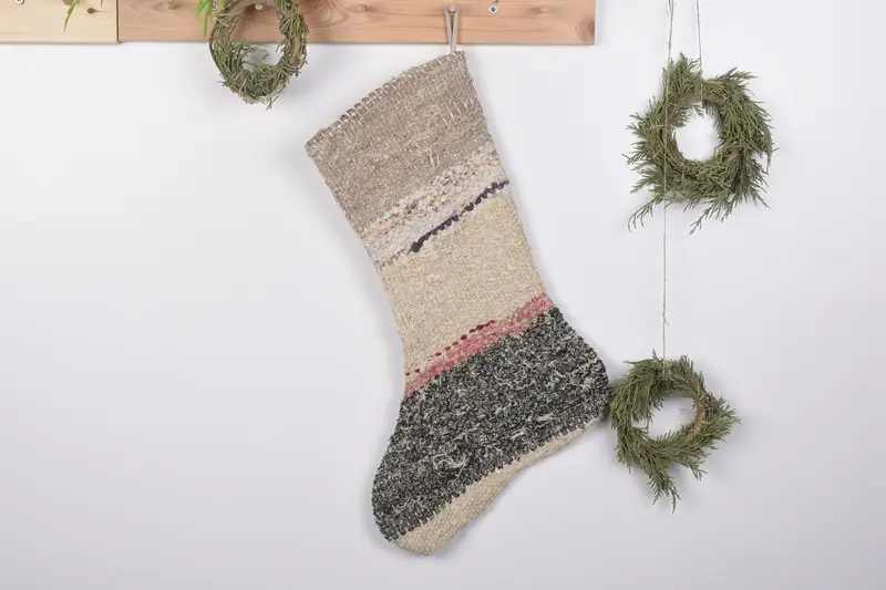 19 inç Geniş Noel Süsleri Desen Çorabı, Şenlikli Tatil Çorabı