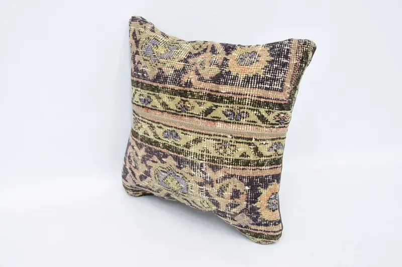 Sofa Cushion, 16x16 Beige Pillow Cover, Turkish Kilim Pillow, Vintage Kilim Throw Pillow, Ethnical Kilim Rug Pillow, Pillow Case - 4