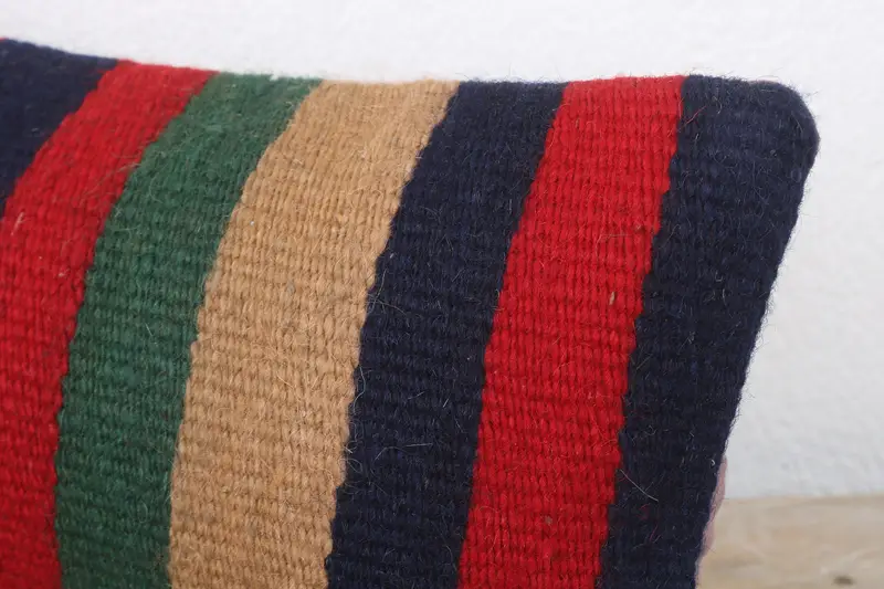 Turkish Pillow, Kilim Pillow Cover, Cushion, Boho Pillow Sham Cover, Office Chair Cushion Case, 8x16 Red Cushion, Chair Pillow Sham - 5