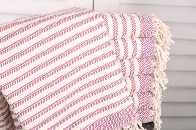 Chevron Towel Damson Cotton, Personalized 40x71 Inches