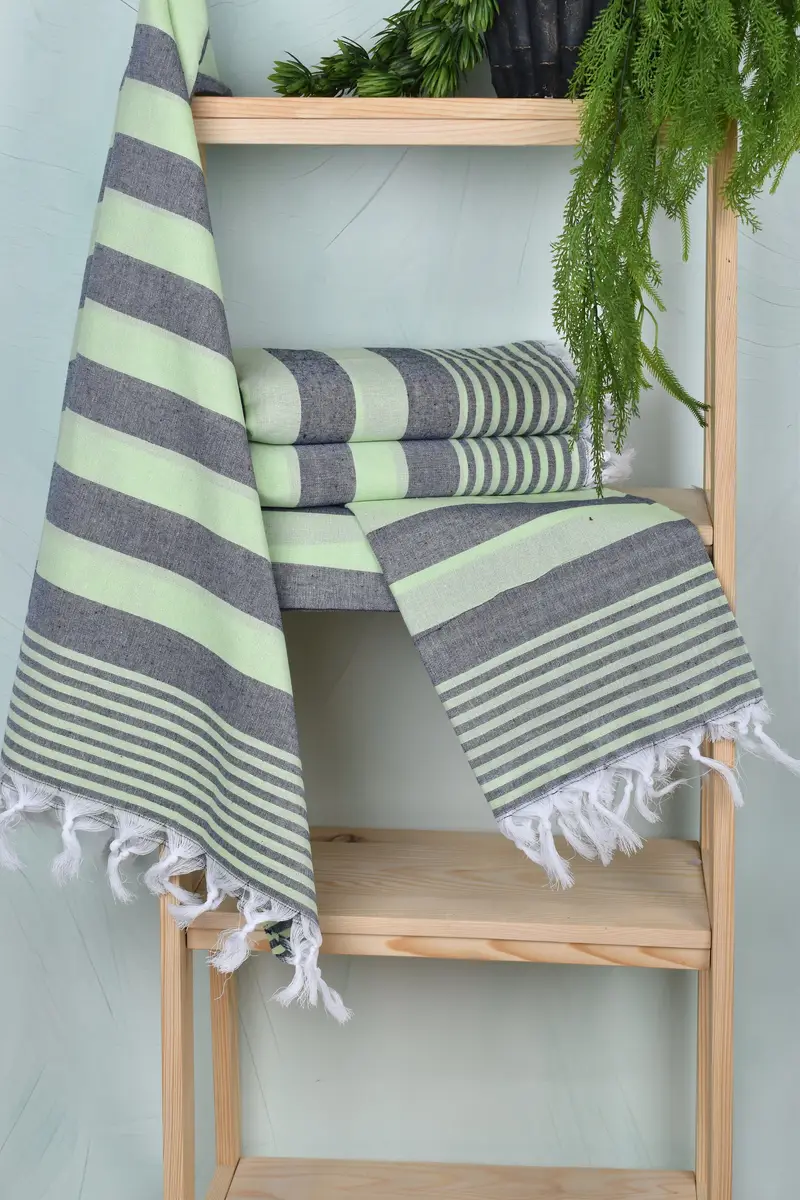 Best Wedding Gift, Anniversary Gift For Her, Large Turkish Towel, Monogram Beach Towel, Personalized Turkish Towel, 68x36 Cotton Striped Towel - 6