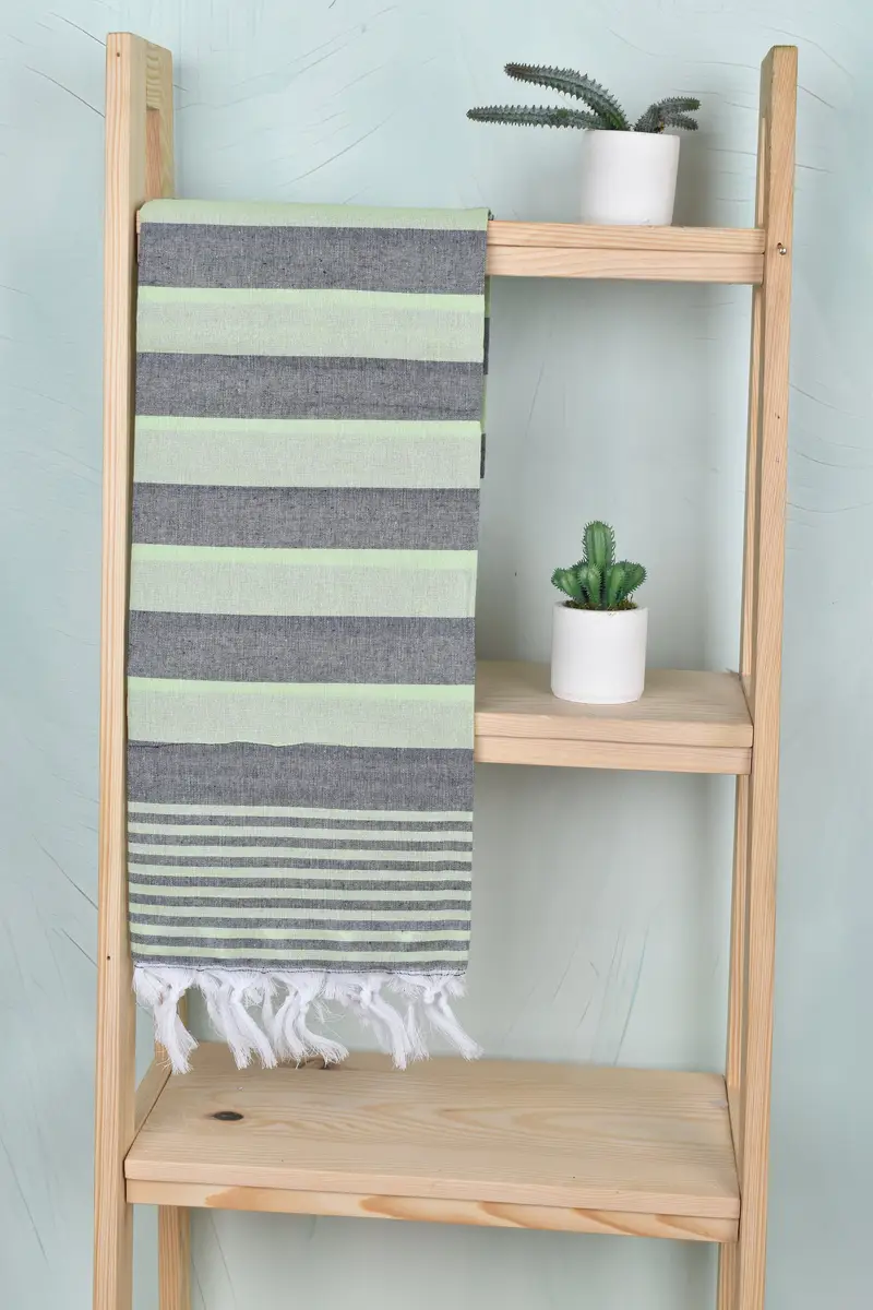 Best Wedding Gift, Anniversary Gift For Her, Large Turkish Towel, Monogram Beach Towel, Personalized Turkish Towel, 68x36 Cotton Striped Towel - 8