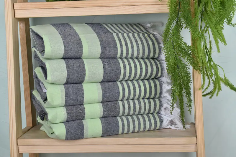 Best Wedding Gift, Anniversary Gift For Her, Large Turkish Towel, Monogram Beach Towel, Personalized Turkish Towel, 68x36 Cotton Striped Towel - 2