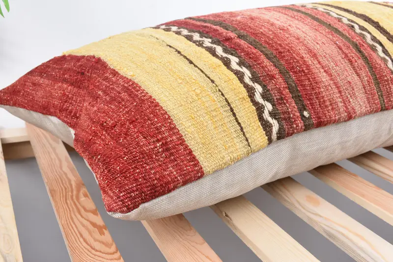 Gift Pillow, 16x36 Red Cushion Cover, Meditation Cushion Cover, Cushion, Interior Designer Pillow, Boho Pillow, Bright Pillow Sham - 6