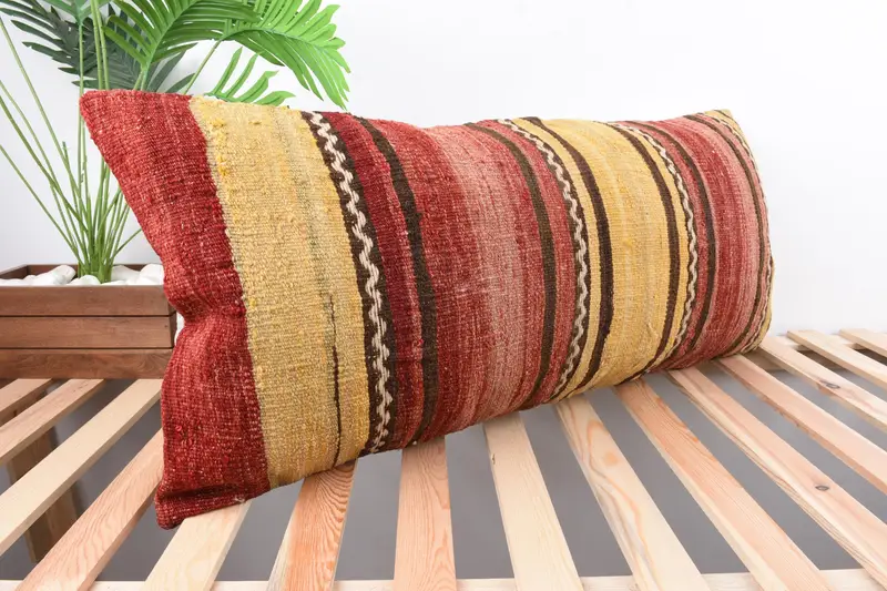 Gift Pillow, 16x36 Red Cushion Cover, Meditation Cushion Cover, Cushion, Interior Designer Pillow, Boho Pillow, Bright Pillow Sham - 4