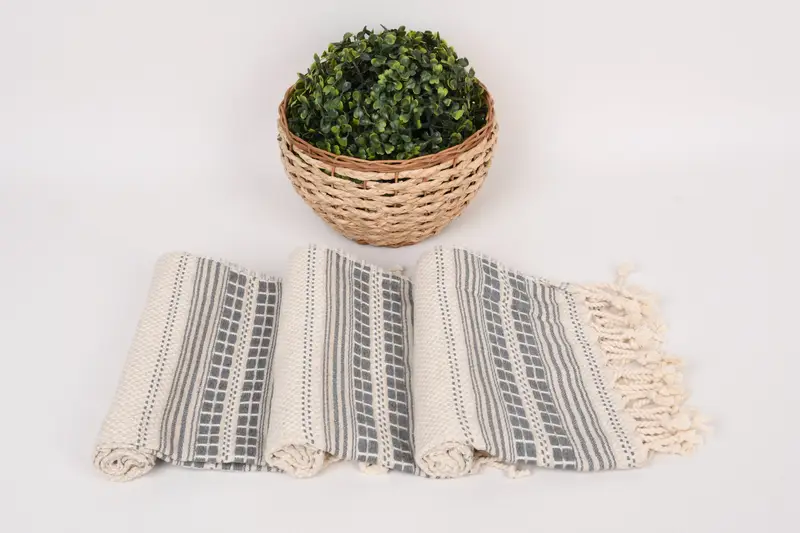 Artículos de despedida de soltera, toalla a rayas de lino 40x20, regalo para él, toalla navideña, regalos de dama de honor, toalla de cocina, regalo para el hogar, toalla de mano monograma - 8