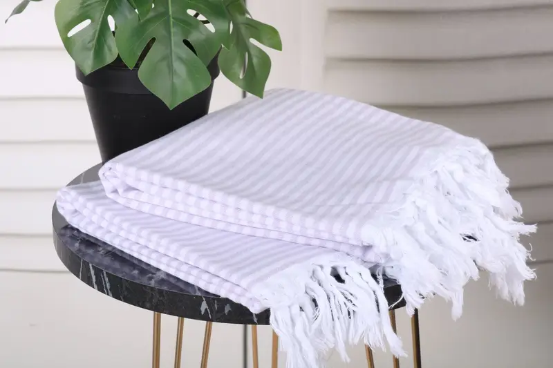 Personalized Wedding Gift, Best Friend Gift, Gift For Bride, Organic Turkish towel, 68x36 Cotton Striped Towel, Handmade Turkish hammam towel - 3