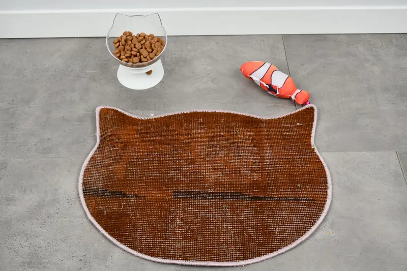 Kahverengi ve Bej Emici Evcil Hayvan Pedi, Kaymaz Su Geçirmez Evcil Hayvan Matı