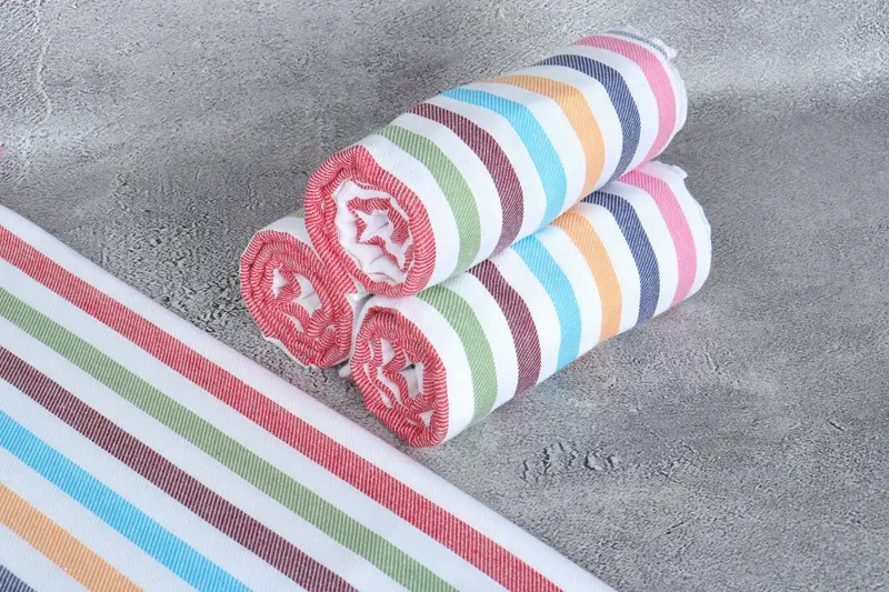 Personalized Bridesmaid Gift, Gift Boxes Towel, 70x40 Cotton Striped Towel, Lightweight Turkish towel, Family Gift Basket, Custom Beach Towel - 8