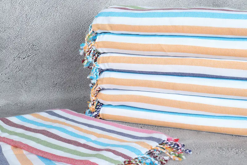 Personalized Bridesmaid Gift, Gift Boxes Towel, 70x40 Cotton Striped Towel, Lightweight Turkish towel, Family Gift Basket, Custom Beach Towel - 2