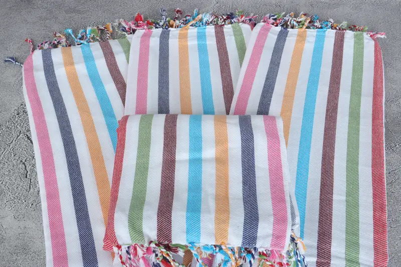 Personalized Bridesmaid Gift, Gift Boxes Towel, 70x40 Cotton Striped Towel, Lightweight Turkish towel, Family Gift Basket, Custom Beach Towel - 4