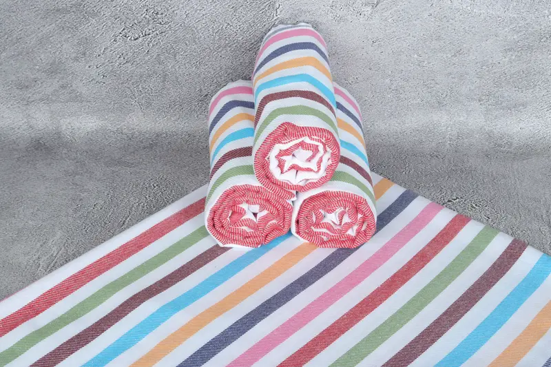 Personalized Bridesmaid Gift, Gift Boxes Towel, 70x40 Cotton Striped Towel, Lightweight Turkish towel, Family Gift Basket, Custom Beach Towel - 7