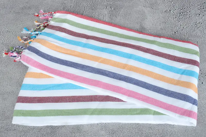 Personalized Bridesmaid Gift, Gift Boxes Towel, 70x40 Cotton Striped Towel, Lightweight Turkish towel, Family Gift Basket, Custom Beach Towel - 6