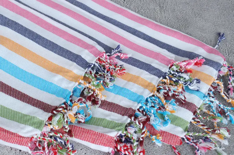 Personalized Bridesmaid Gift, Gift Boxes Towel, 70x40 Cotton Striped Towel, Lightweight Turkish towel, Family Gift Basket, Custom Beach Towel - 5