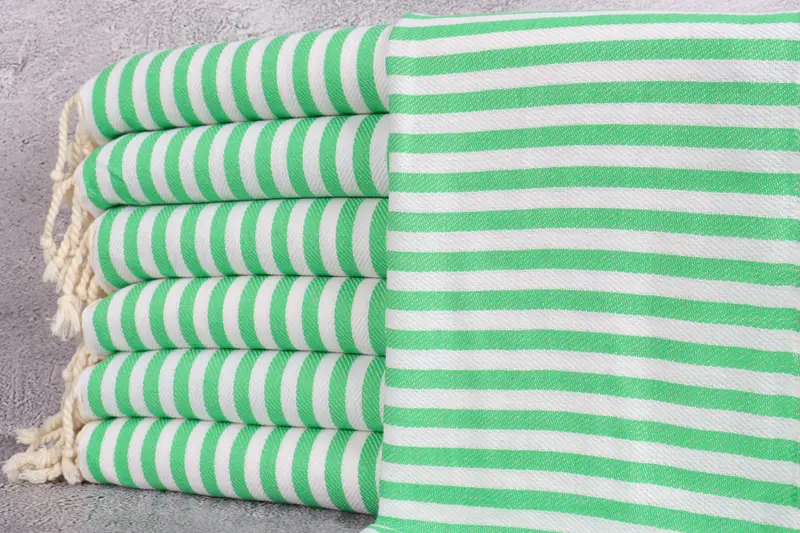 Striped Dishcloth Hand Towel Green, Beige, 18x40 Inches