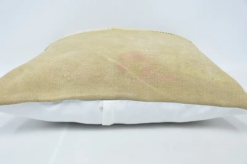 Vintage Kilim Pillow, Pillow Sham, Home Decor Pillow, Office Chair Cushion Case, Bright Pillow, 24x24 Beige Cushion Case, Ethnical Kilim Rug Pillow - 5
