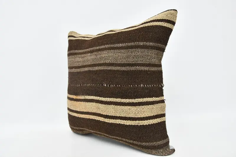 20x20 Brown Pillow Case, Handmade Rug Seat Pillow Sham, Boho Chic Cushion Case, Antique Pillows, Vintage Kilim Pillow, Boho Pillow, Pillow - 4