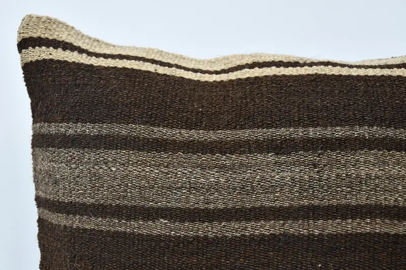 20x20 Brown Pillow Case, Handmade Rug Seat Pillow Sham, Boho Chic Cushion Case, Antique Pillows, Vintage Kilim Pillow, Boho Pillow, Pillow - 2
