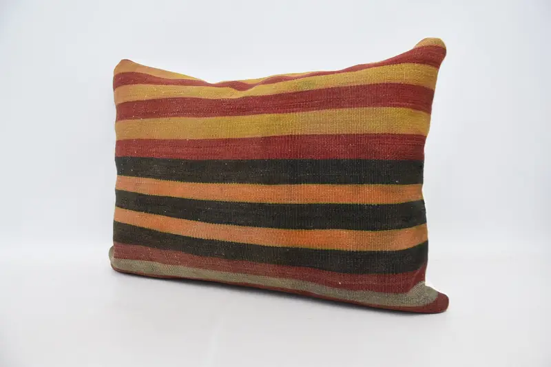 Armchair Cushion, Cushion Case, 20x28 Red Cushion Case, Anatolian Pillow, Ethnical Kilim Rug Pillow, Vintage Pillow, Pillow for Sofa - 4