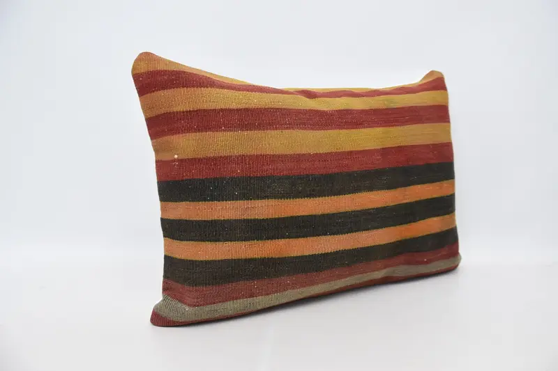 Armchair Cushion, Cushion Case, 20x28 Red Cushion Case, Anatolian Pillow, Ethnical Kilim Rug Pillow, Vintage Pillow, Pillow for Sofa - 3