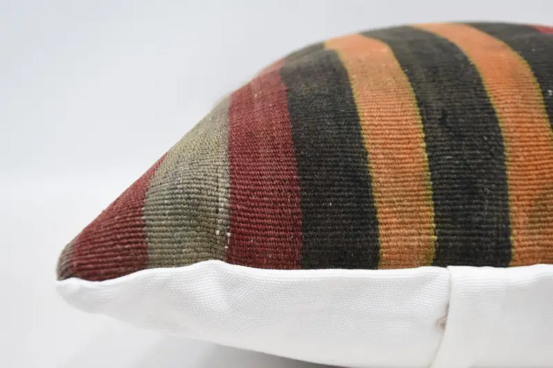 Armchair Cushion, Cushion Case, 20x28 Red Cushion Case, Anatolian Pillow, Ethnical Kilim Rug Pillow, Vintage Pillow, Pillow for Sofa - 5