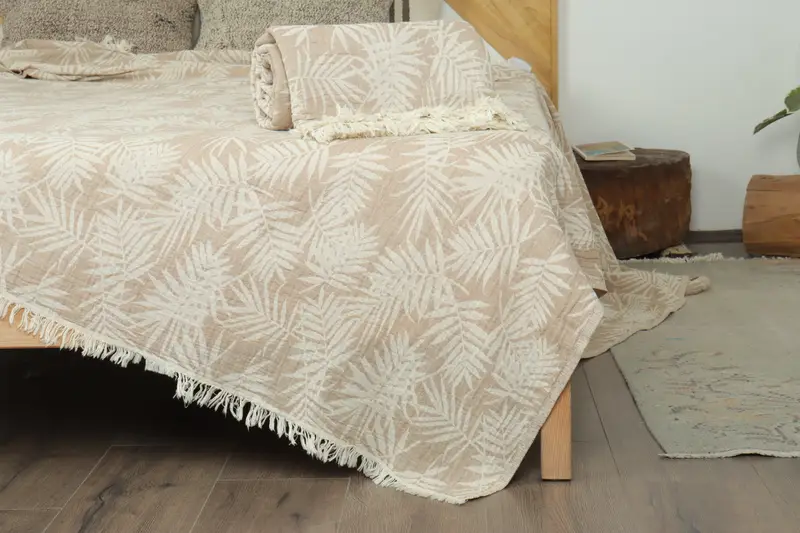 100x80 Cotton Floral Patterned Towel, Woven Blanket, Bohemian Bedspread, Turkish Blanket, Wedding Gift Customized Blanket, Monogram Blanket - 7