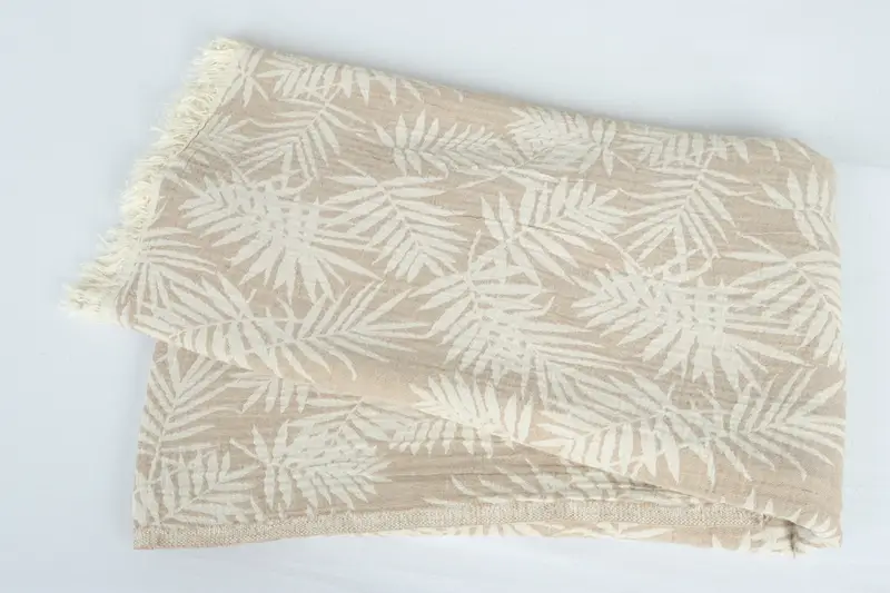 100x80 Cotton Floral Patterned Towel, Woven Blanket, Bohemian Bedspread, Turkish Blanket, Wedding Gift Customized Blanket, Monogram Blanket - 6