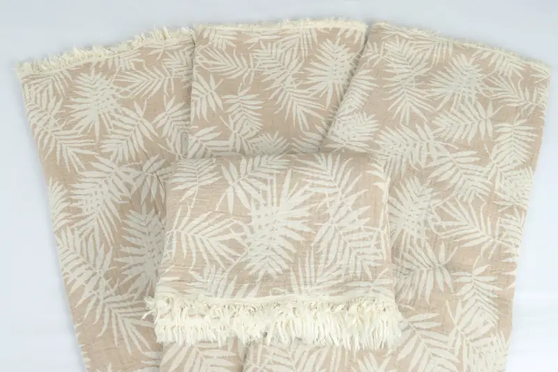 100x80 Cotton Floral Patterned Towel, Woven Blanket, Bohemian Bedspread, Turkish Blanket, Wedding Gift Customized Blanket, Monogram Blanket - 5