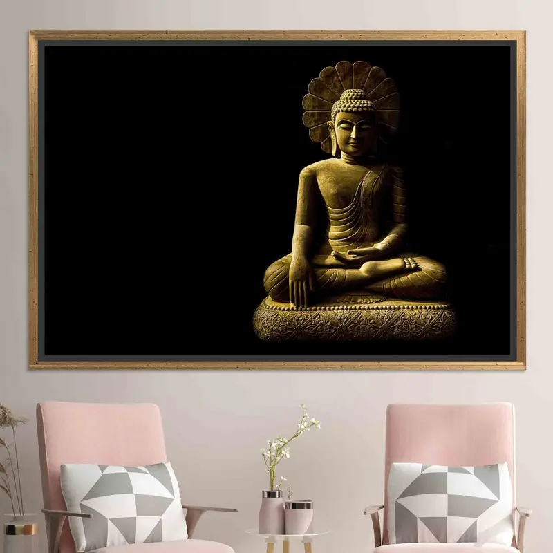 Erleuchtete Gelassenheit: Bedruckte Leinwand für Meditation und Yoga