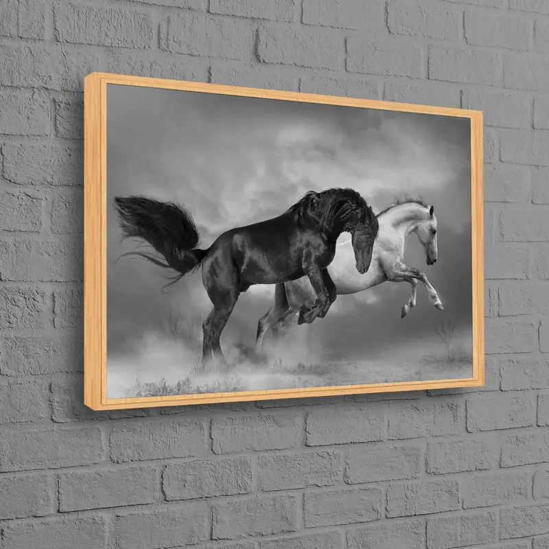 モダンな馬のキャンバスアート: ロフト用のエレガントな馬の装飾