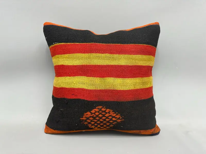 18x18 Red Cushion Cover, Turkish Pillow, Cushion Case, Kilim Pillow Cover, Pillow for Couch, Garden Cushion Case, Boho Chic Cushion Case - 4