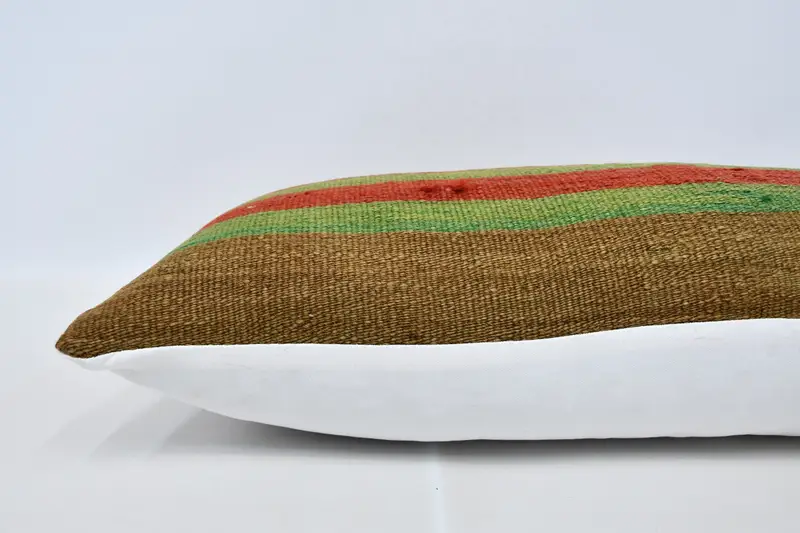 Pillow Sham, Boho Pillow, Nautical Throw Cushion Cover, Pillow for Couch, 16x36 Red Cushion Cover, Kilim Pillow, Kilim Rug Cushion Case - 5