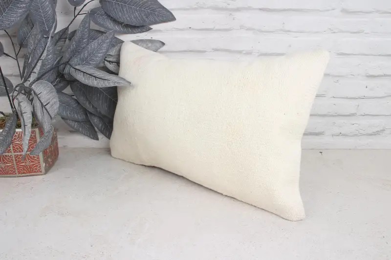 Cushion Cover, Vintage Throw Pillow Sham, 12x20 White Cushion Cover, Vintage Pillow, Throw Kilim Pillow, Antique Pillows, Car Pillow Cover - 4