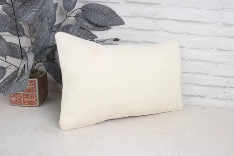 Cushion Cover, Vintage Throw Pillow Sham, 12x20 White Cushion Cover, Vintage Pillow, Throw Kilim Pillow, Antique Pillows, Car Pillow Cover - 3