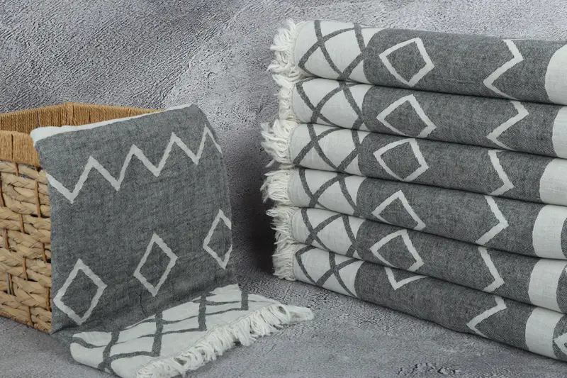 Organic Turkish towel, Lightweight towel, 64x36 Cotton Geometric Towel, Pool Towels, Gift Towel, Fouta towel, Girls Weekend Getaways Gifts - 3