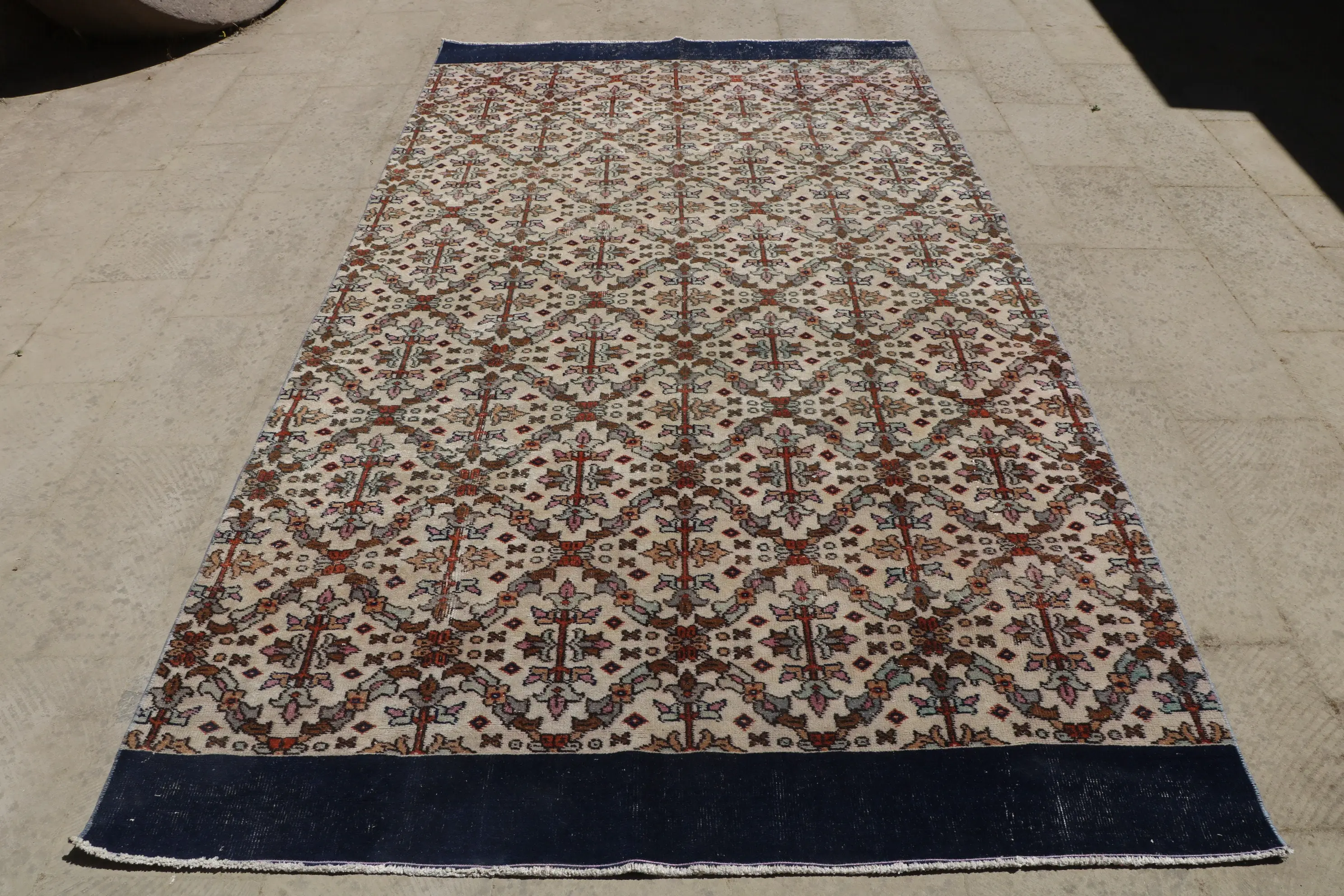5,3x9,8 ft Teppich, türkischer Vintage Teppich, braun roter Blumenteppich - 1