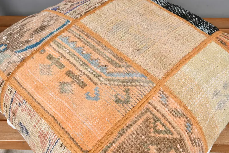 24x24 Blue Pillow Cover, Throw Kilim Pillow, Bright Cushion, Chair Pillow Sham, Traditional Cushion, Pillow Cover, Gift Pillow, Pillow for Couch - 4