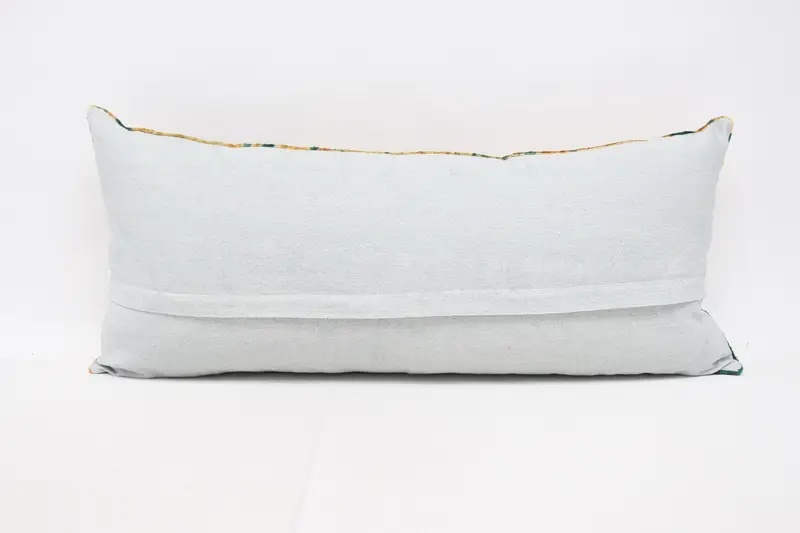 16x36 Yellow Cushion, Turkish Kilim Pillow, Vintage Kilim Pillow, Ethnical Kilim Rug Pillow, Bolster Cushion Cover, Accent Pillow, Pillow - 6
