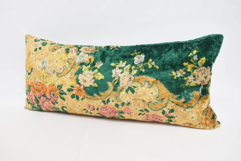 16x36 Yellow Cushion, Turkish Kilim Pillow, Vintage Kilim Pillow, Ethnical Kilim Rug Pillow, Bolster Cushion Cover, Accent Pillow, Pillow - 4