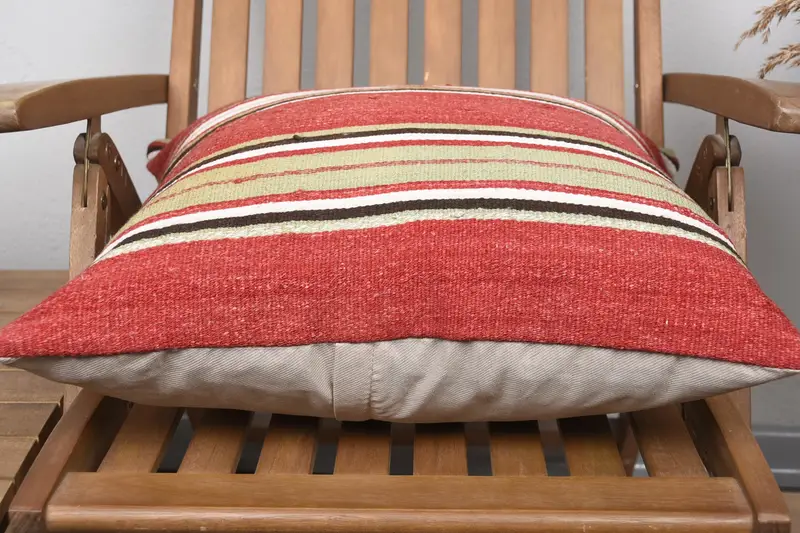 20x20 Red Pillow, Interior Designer Pillow, Aztec Cushion Case, Pillow Cover, Kilim Pillow Cover, Antique Pillows, Traditional Pillow Case - 5