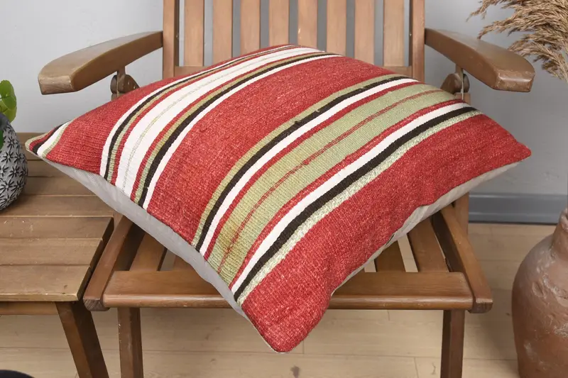 20x20 Red Pillow, Interior Designer Pillow, Aztec Cushion Case, Pillow Cover, Kilim Pillow Cover, Antique Pillows, Traditional Pillow Case - 4