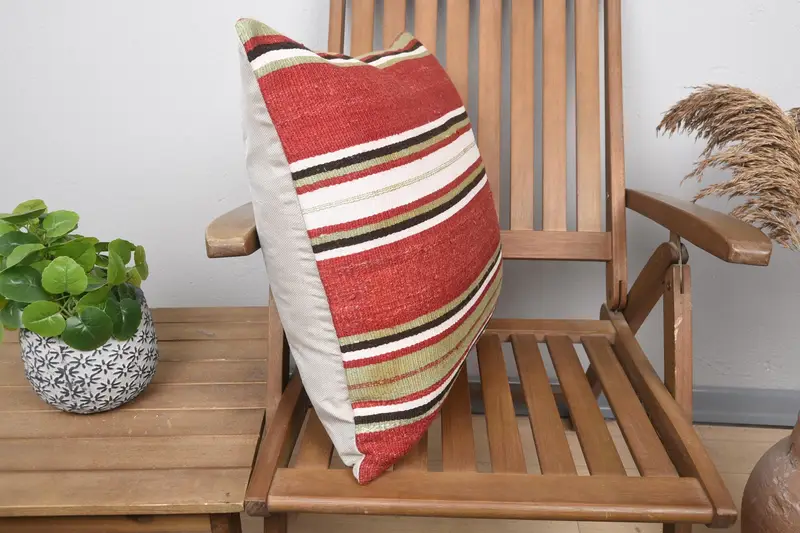 20x20 Red Pillow, Interior Designer Pillow, Aztec Cushion Case, Pillow Cover, Kilim Pillow Cover, Antique Pillows, Traditional Pillow Case - 2
