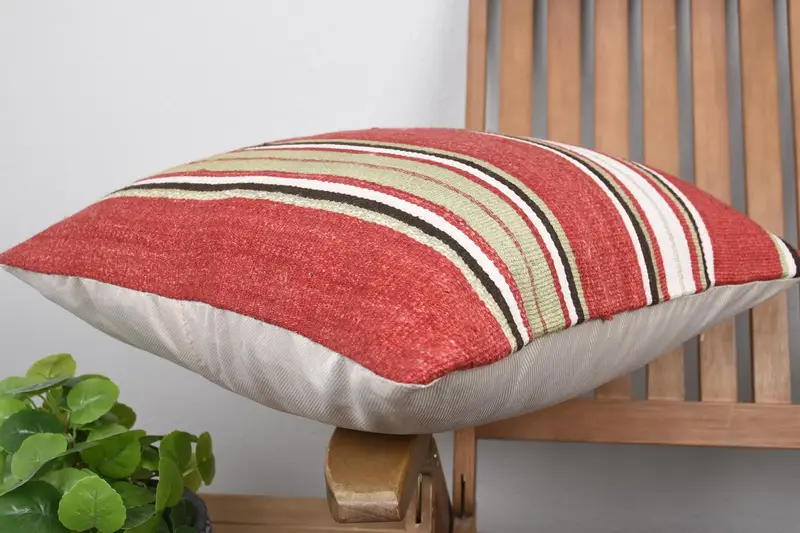20x20 Red Pillow, Interior Designer Pillow, Aztec Cushion Case, Pillow Cover, Kilim Pillow Cover, Antique Pillows, Traditional Pillow Case - 6