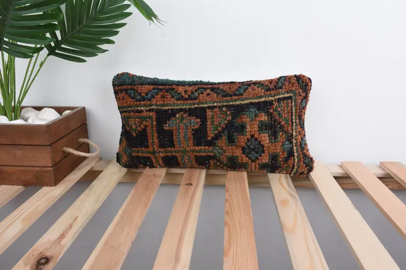 8x16 Blue Cushion, Car Cushion Cover, Interior Designer Pillow, Antique Pillows, Turkish Pillow, Bolster Cushion, Patio Cushion Case, Pillow Cover - 1