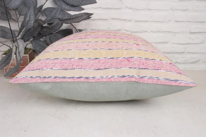 Pillow for Couch, Pillow Cover, 20x20 Pink Pillow Cover, Kilim Cushion Sham, Ottoman Pillow Case, Home Decor Pillow, Designer Throw Pillow Cover - 5